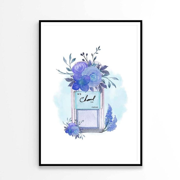 Purple Flowered Fashion Bottle   Print 100% Australian Made 90 x 120cm   (Poster)
