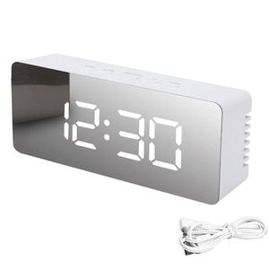Catzon Led Mirror Desk Clock With Snooze Function Temperature