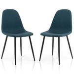Costway Set of 2 Replica Dining Chair Modern Cafe Kitchen Chair Blue