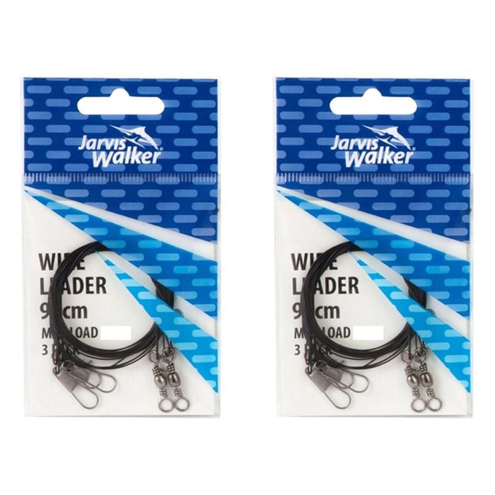 2x 3 Pack of Jarvis Walker 45cm/13kg Black Wire Leader Rigs
