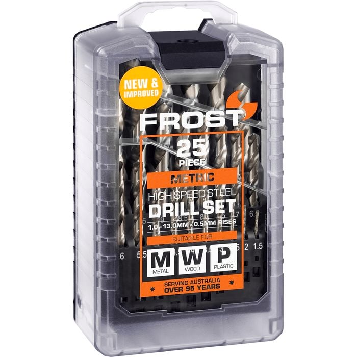 Frost 25 Piece Metric High Speed Steel Drill Bit Set