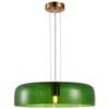 CLA Lighting Gelatina Interior Dome Glass with Brass Highlight Pendant Light Green
