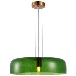 CLA Lighting Gelatina Interior Dome Glass with Brass Highlight Pendant Light Green