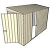 Build-A-Shed 1.2 x 3.0 x 2.0m Tunnel Shed Tunnel Hinged Door with 1 Sliding Side Door - Cream