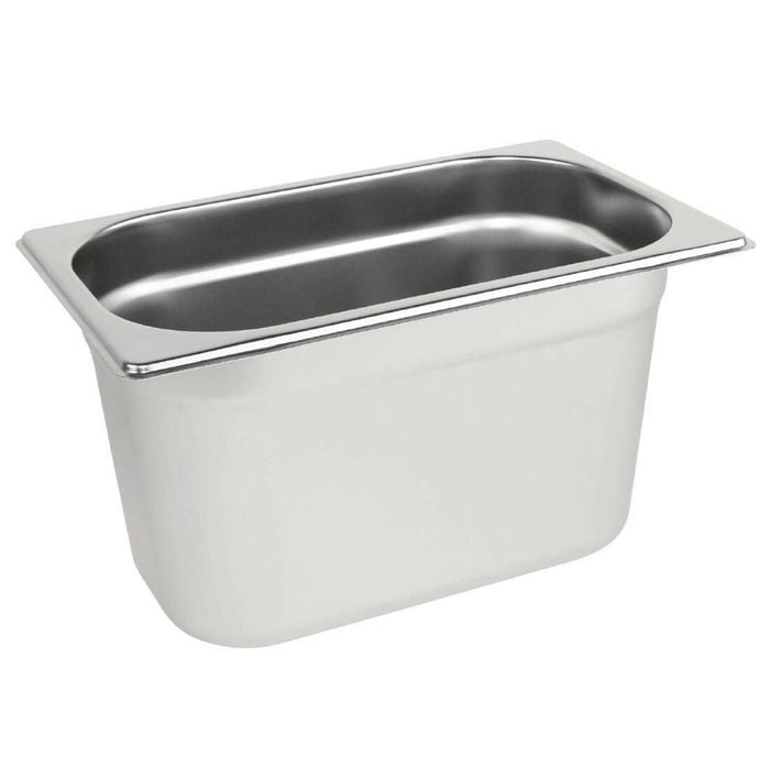 Vogue Gastronorm Tray Stainless Steel 1/4 Gn 150mm Deep 4l Commercial Kitchen Storage