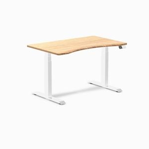 Desky Dual Sit to Stand Ergo Edge Bamboo Desk 1200x750mm White