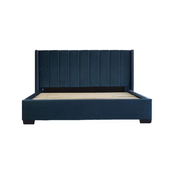 Hotshoppa Mayfair Blue Velvet Bed Frame Queen