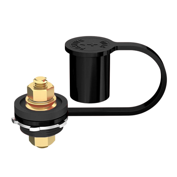 Exotronic 250a Bulkhead M10 Black Battery Post With Boot