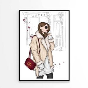 Fashion Boss Lady with Red Elegant Bag Print 100% Australian Made 90x120cm (Poster)