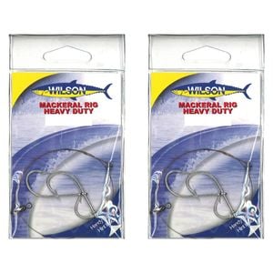 2x Wilson Heavy Duty Mackerel Fishing Rig 3x8/0 Hook-Setup-105lb Wire