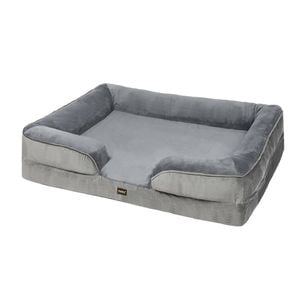 Pawz M Size Pet Dog Bed Velvet Flannel Soft Cushion Nest Sofa in Grey