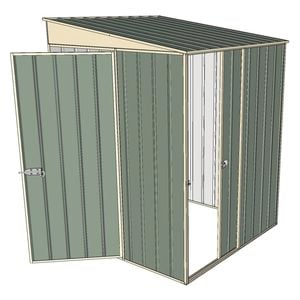 Build-a-Shed 1.5 x 1.5 x 2m Single Sliding Side Door Skillion Shed - Green