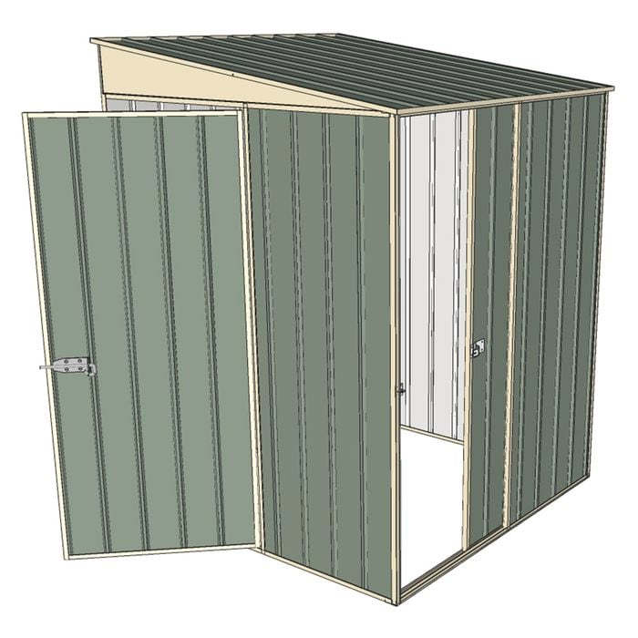 Build-a-Shed 1.5 x 1.5 x 2m Single Sliding Side Door Skillion Shed - Green