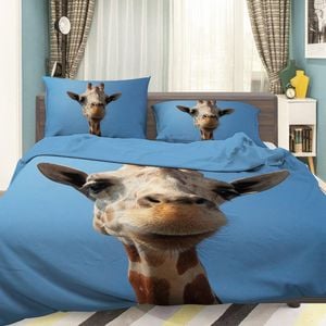 3D Giraffe 1951 Bedding Set Pillowcases Quilt Duvet Cover Set Queen King
