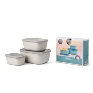 Mepal Cirqula Rectangle 3 Piece Large Set - White