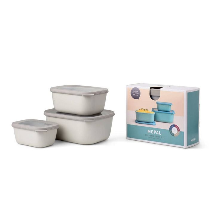 Mepal Cirqula Rectangle 3 Piece Large Set - White