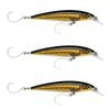 3x Rapala 12cm Saltwater X Rap Long Cast Sink Minnow Fishing Lures -Sailfish UV