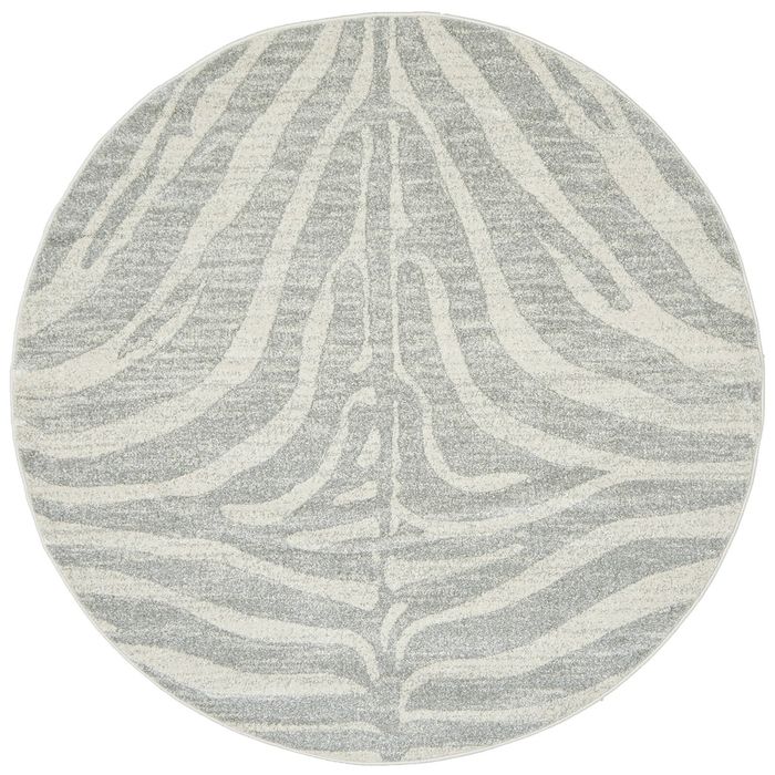 The Rug Connection Liu Savannah Silver 150x150cm - Small Round Pet Friendly Indoor Rug