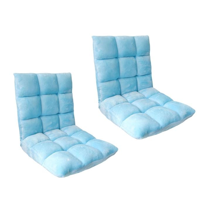 SOGA 2X Light Blue Floor Recliner Sofa Chair