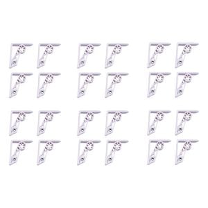 6x 4pc Appetito Spring Action Plastic Tablecloth Clips White