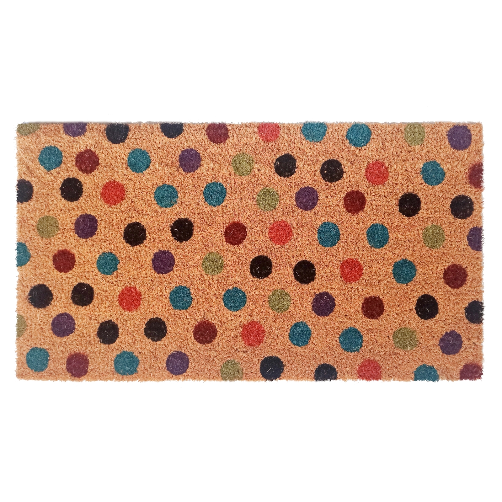 75 x 40cm Dark Colour Spotted PVC Backed Coir Mat product image