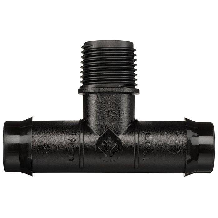 Pope 19mm Barbed x 15mm BSP Barbed Male Threaded Tee