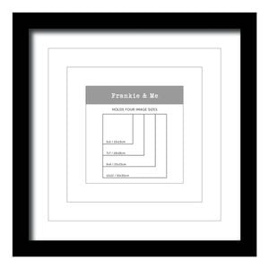 Frankie & Me Window Wooden Multi-Mat Square Photo Frame Home Decor 32.5cm Black