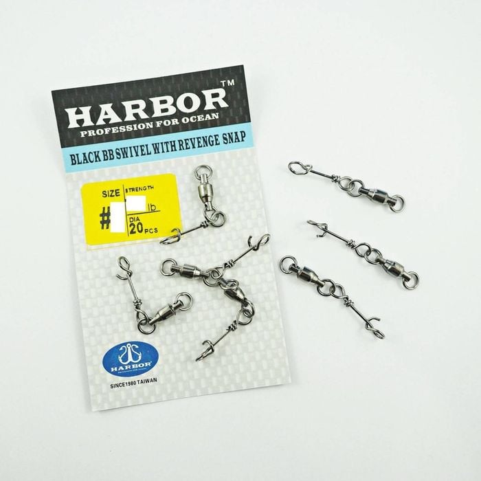 Harbor Black Ball Bearing (BB) Fishing Swivel With Revenge Snap 4