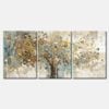 3 Set of Abstract Gold Tree Print 100% Australian Made 3 x 60x90cm (Stretched Canvas)