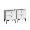 Oikiture Set Of 2 Smart Bedside Tables White