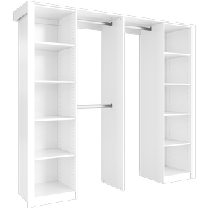 Lugna 2100 - 2400mm Crisp White Package 5 Built In Wardrobe Package