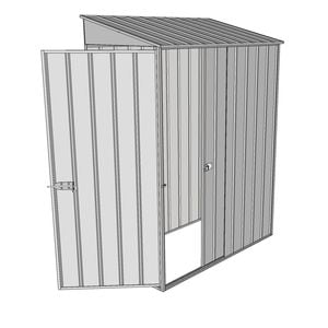 Build-a-Shed 1.5 x 0.8 x 2m Single Sliding Door Skillion Shed with Single Hinged Side Door - Zinc
