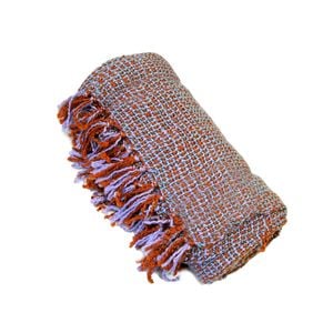 Bloomington Daffodil Lilac Bronze Knitted Wool/Acrylic Throw Rug 127 x 152 cm