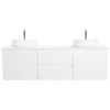 CIBO 1500mm White Nordic Wall Hung Bathroom Vanity With Pod White Matte Basins