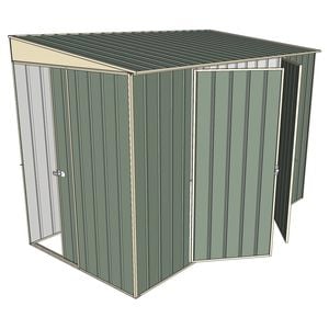 Build-a-Shed 1.5 x 3 x 2m Sliding Door Tunnel Shed with 2 Side Doors - Green