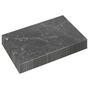 Argon Tableware Marble Placemats - 30 X 20cm - Set Of 6 Black Rectangular Placemats Dining Mat Table Mat Plate Serving Trays