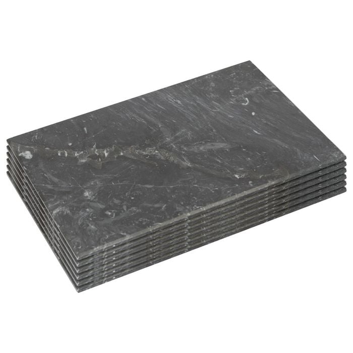 Argon Tableware Marble Placemats - 30 X 20cm - Set Of 6 Black Rectangular Placemats Dining Mat Table Mat Plate Serving Trays