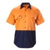 Hard Yakka Mens Orange / Navy Koolgear Short Sleeve Shirt - Size XL