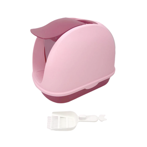 Yes4pets Portable Hooded Cat Toilet Litter Box Tray House With Handle And Scoop Pink