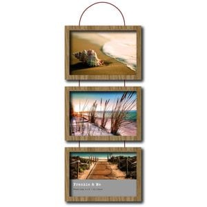 Frankie & Me Wooden Triple Hanging 4x6'' Picture Frame Home/Office Decor Oak