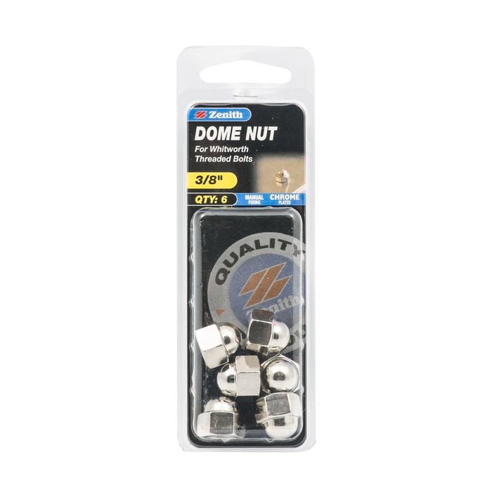 Zenith 3/8" Chrome Plated Dome Nuts - 6 Pack