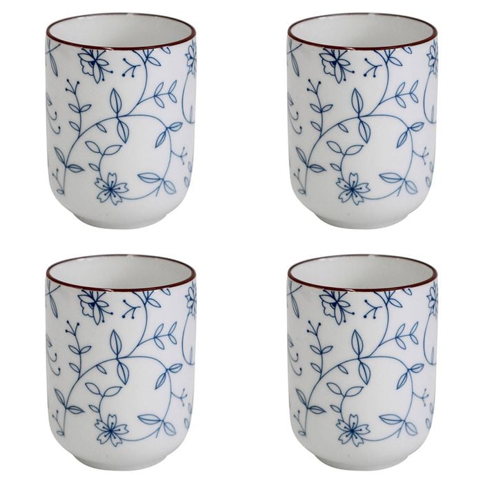 4PK LVD Vine Ceramic 8.5cm Coffee/Tea Cup Drinkware - White