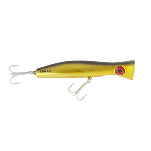 Halco Haymaker Roosta Popper 195mm Fishing Lure H51  Chrome Gold Black Back