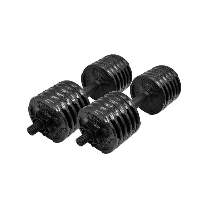 29.2kg Dumbell Weight Set - 45cm Pvc Bar + 24 X 2.5lbs Cast Iron Weight Plate