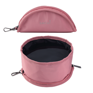 Sachi Pupbowl Travelling Portable Folding Dog Feeding Bowl Blush