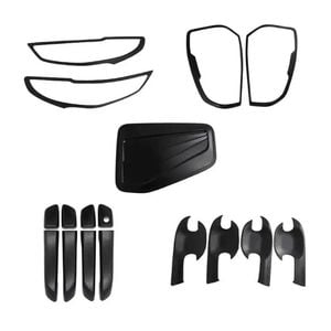 Matte Black Headlight, Taillight & Door Handle Cover Set For Mazda Bt-50 2020-2024