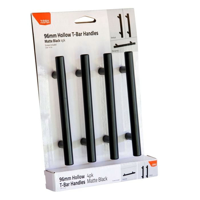 Taskmaster 96mm Black Matte Hollow T Handle - 4 Pack