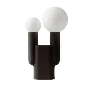 Nordhavn 240V Black Modern Cactus Resin Table Lamp, 2-Light Bedside Desk Light