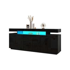 Black Led Sideboard Corner Tv Stand Cabinet
