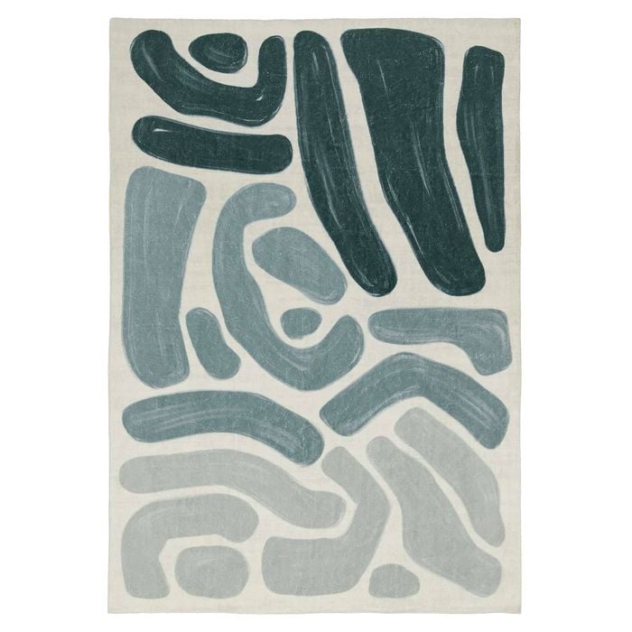 Loopsie-330cm X 240cm-faroe Blue Grey Abstract Washable Rug